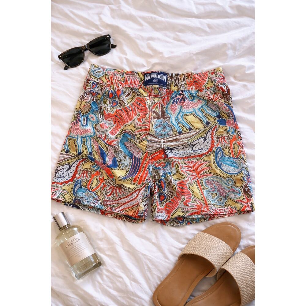 Vilebrequin Swim Trunks XL Multicolor Print Luxury Designer Beach Shorts